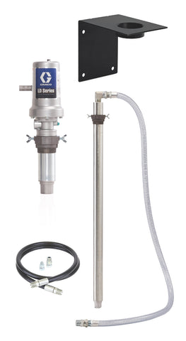 Graco | 24H698 LD Series 3:1 275 Gallon (1040 Liter) Tote Wall Mount Oil Pump CE Package - Includes 2-Way Vented Valve and Air Regulator - NPT