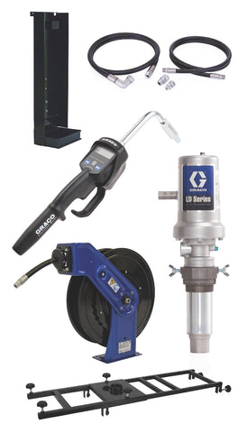 Graco | 24K841 LD Series 5:1 Universal Pump Package with Hose Reel - Manual Meter, Rigid Extension, NPT