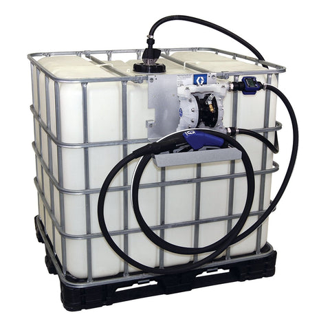 Graco | 24V677 SD Blue Pump Tote Package - 5 ft (1.5 m) Suction Hose Length - Automatic Nozzle - SST Clamp Fittings