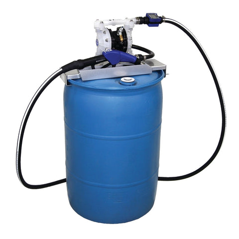 Graco | 24V686 SD Blue Pump Drum Package - 2 ft (0.61 m) Suction Hose Length - Automatic Nozzle - SST Clamp Fittings