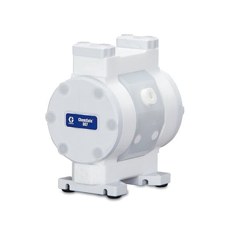 Graco | 24X427 ChemSafe 307 Air Operated Double Diaphragm Plastic Pump with PTFE Seat, PTFE Ball, Overmolded PTFE Diaphragm, PTFE Fluid Path & NPT Port