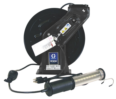 Graco | 24Y886 SD 10 Series 120 Volt Light Reel - LED Light - 95 ft (29 m), 16 AWG, <1 Amp Cord - Black
