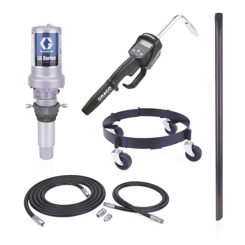 Graco | 25C551 LD Series 3:1 Mobile 16 Gallon Oil Pump Package - Manual Meter, Rigid Extension, NPT
