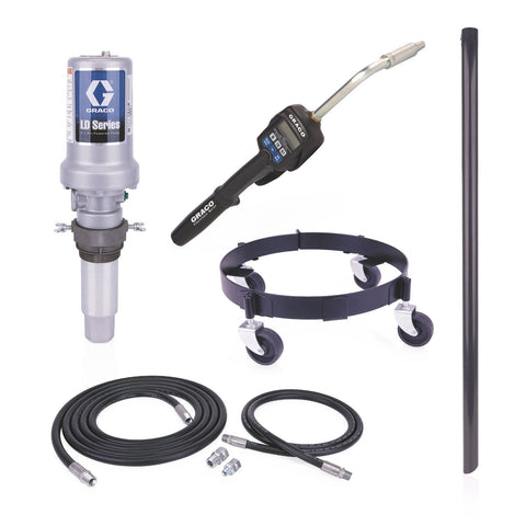 Graco | 25C553 LD Series 3:1 Mobile 16 Gallon Oil Pump Package - Preset Meter, Rigid Extension, NPT
