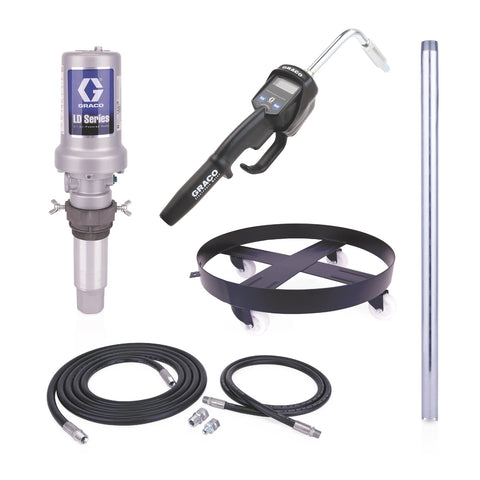 Graco | 25C554 LD Series 5:1 Mobile 55 Gallon Oil Pump Package - Manual Meter, Rigid Extension, NPT