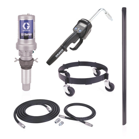 Graco | 25C555 LD Series 5:1 Mobile 16 Gallon Oil Pump Package - Manual Meter, Rigid Extension, NPT