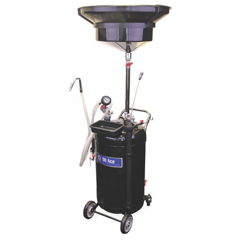 Graco | 26C063 Waste Oil Evacuation System with 24 gal (90 l) Steel Tank, Suction Probes, Sight Glass, Oil Drain Funnel and Adapters