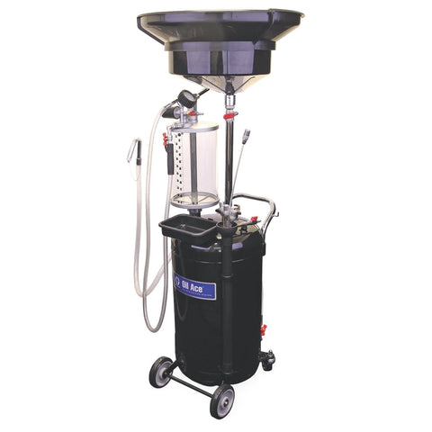 Graco | 26C064 Waste Oil Evacuation System with 24 gal (90 l) Steel Tank, Suction Probes, Sight Glass, Oil Drain Funnel and Adapters