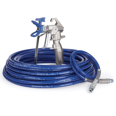 Graco | 288489 Contractor Airless Spray Gun, RAC X LTX 517, BlueMax II Airless Hose 1/4 in x 50 ft, BlueMax II Airless Whip Hose 3/16 in x 3 ft