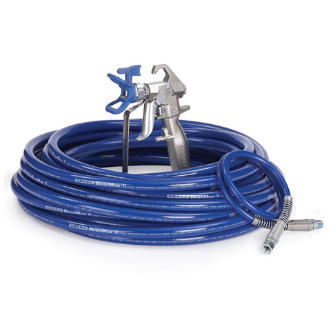 Graco | 288490 Contractor Airless Spray Gun, RAC X LTX 517, BlueMax II Airless Hose 3/8 in x 50 ft, BlueMax II Airless Whip Hose 3/16 in x 3 ft