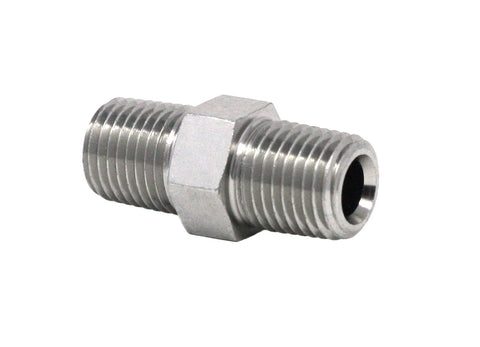 Graco | 555453 Hex Shoulder Nipples - Straight, 1/4 in x 1/4 in threads, Steel