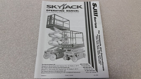Skyjack : Manual SJIII OPER COMP. & CON Part No. 122882