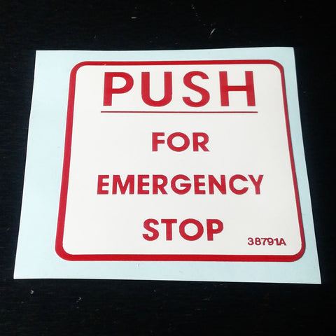 Terex : DECAL - EMERGENCY DUMP Part No. 38791TU