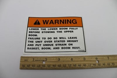 Terex : DECAL - BOOM STORAGE Part No. 435220TU