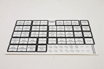 Terex : DECAL SHEET OUTRIGGER CTRLS Part No. 443807TU