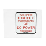 Terex : DECAL TWO SPD/DC POWER Part No. 457456TU