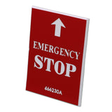 Terex : DECAL  UCV  EMG STOP  ENGRAVED Part No. 466230TU