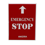 Terex : DECAL  UCV  EMG STOP  ENGRAVED Part No. 466230TU