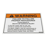 Terex : DECAL ANSI WARNING Part No. 468476TU