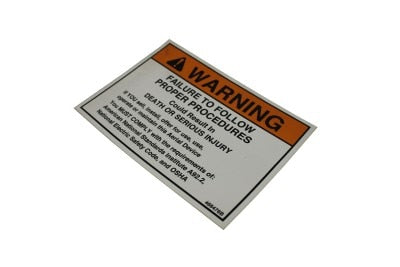 Terex : DECAL ANSI WARNING Part No. 468476TU
