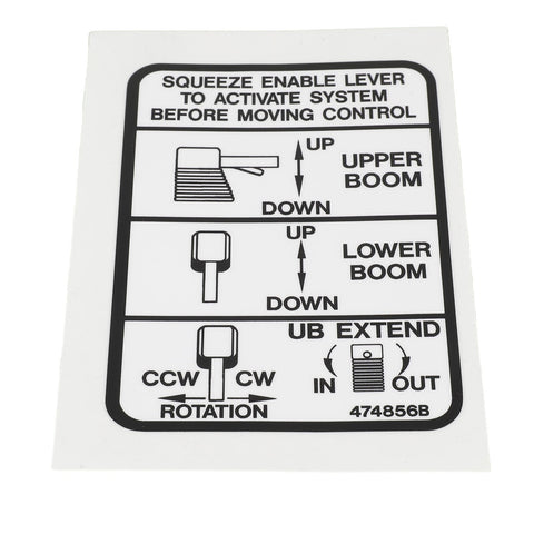 Terex : DECAL  SINGLE STICK 4 FUNCTION Part No. 474856TU