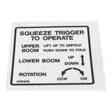 Terex : DECAL  SINGLE STICK FUNCTIONS Part No. 478747TU