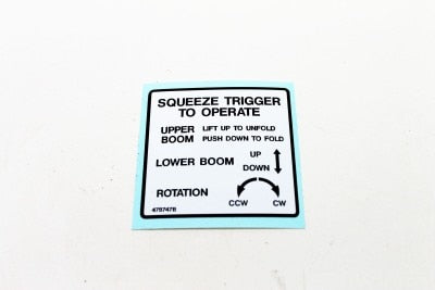 Terex : DECAL  SINGLE STICK FUNCTIONS Part No. 478747TU