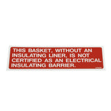 Terex : DECAL W/O LINER=NOT CERTIFIED D/L Part No. 47988TU