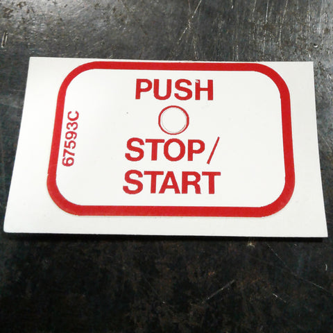Terex : DECAL STOP/START Part No. 67593TU