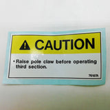 Terex : DECAL-CAUTION TPP Part No. 76187TU