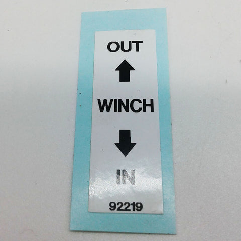 Terex : DECAL WINCH OUT/IN Part No. 92219TU