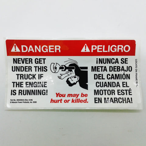 Terex : DANGER DECAL Part No. 93525TU