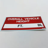 Terex : DECAL OVERALL VEHICLE HEIGHT Part No. 95755TU