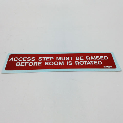 Terex : DECAL LIFT UP ACCESS STEP Part No. 98078TU