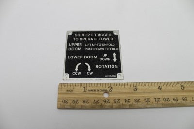 Terex : PLACARD CONT HEAD Part No. H20526TU